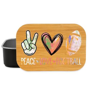 Peace Love Football Season Player Fan - Lunch Box - Schwarz - Vorne