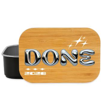 Fertig 2028 Chromblasen-Design - Lunch Box - Schwarz - Vorne