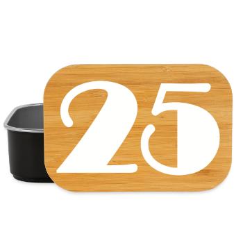 25. 25 ANS. 25e ANNIVERSAIRE. ANNIVERSAIRE 25 ANS. - Boîte à goûter - noir - Devant