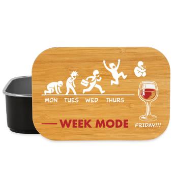 Vivement le week-end - humour vin - Boîte à goûter - noir - Devant