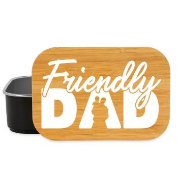 Friendly Dad Silhouette Fatherhood Art - Lunch Box - black - Front