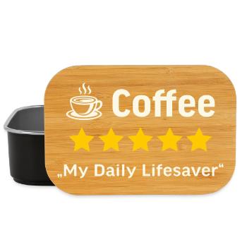 Kaffee 5 Sterne – Mein täglicher Lebensretter - Lunch Box - Schwarz - Vorne