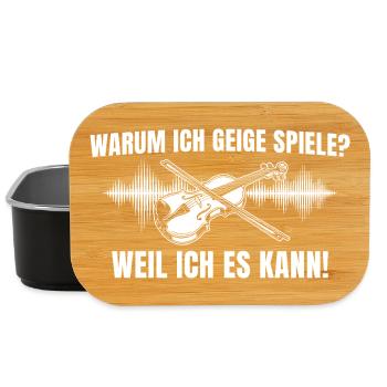Warum ich Geige spiele? – Weil ich es kann! - Lunch Box - Schwarz - Vorne