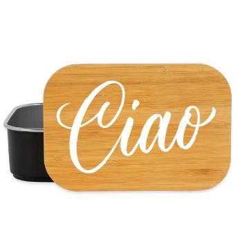 Ciao Italienisch Hallo Auf Wiedersehen Besuch Ital - Lunch Box - Schwarz - Vorne