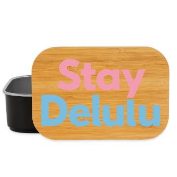 Stay Delulu Cute Motivational Typography - Lunch Box - Schwarz - Vorne