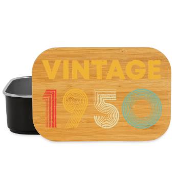 Vintage 1950 Retro Lines - Lunch Box - black - Front
