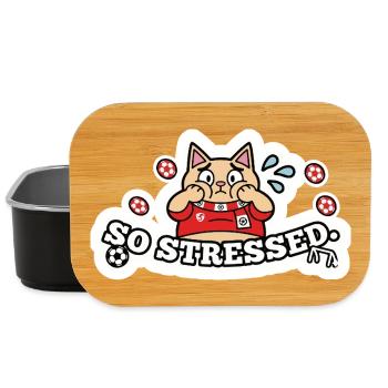 Lustige gestresste Fußball-Fankatze Fußball-Aufkleber-Kunst - Lunch Box - Schwarz - Vorne