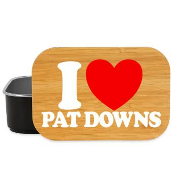 I Love Pat Down's Red Heart Funny Airport - Lunch Box - black - Front