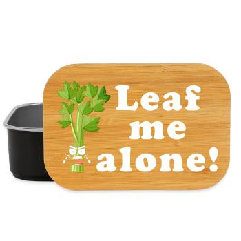 Leaf Me Alone Celery Pun Tee - Lunch Box - black - Front