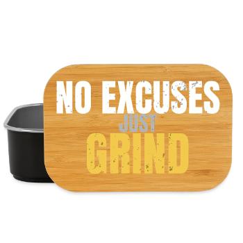 No Excuses Just Grind Motivational Gym - Lunch Box - black - Front