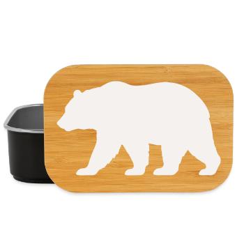 Silhouette d’ours - Boîte à goûter - noir - Devant