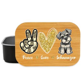 Peace Love Schnauzer Positiver Hundeliebhaber - Lunch Box - Schwarz - Vorne