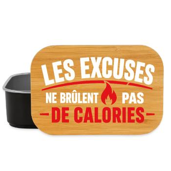 Excuses Ne Brûlent Pas Calories - Boîte à goûter - noir - Devant