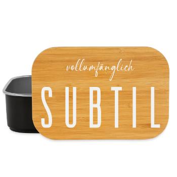 Vollumfänglich subtil – Humorvolle Typografie  - Lunch Box - Schwarz - Vorne