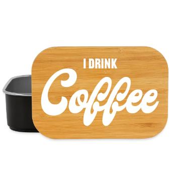 Coffee typo in black and white - Lunch Box - black - Front