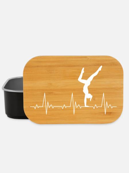 Calisthenics handstand heartbeat female athlete - Lunch Box - black