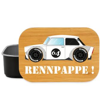 DDR Trabi - Rennpappe als Klassischer Rennwagen - Lunch Box - Schwarz - Vorne