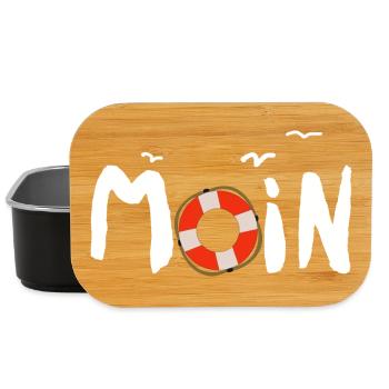 Moin Möwe Rettungsring nordisch - Lunch Box - Schwarz - Vorne