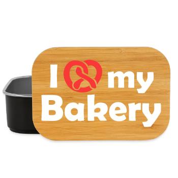 pretzel brezel bakery bäckerei bäcker symbol Logo - Lunch Box - Schwarz - Vorne