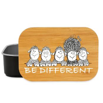 Be Different Sheep with Saying - Lunch Box - black - Front