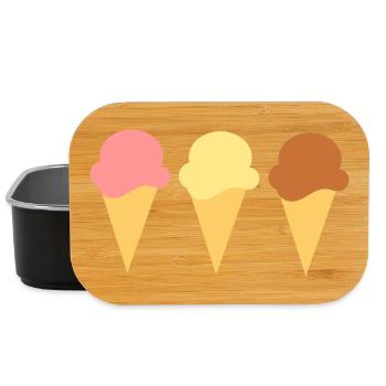 Eis Eiscreme Erdbeereis Vanilleeis Schokoeis - Lunch Box - Schwarz - Vorne