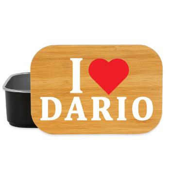 T-Shirt Ich liebe Dario T-Shirt Geschenkidee - Lunch Box - Schwarz - Vorne