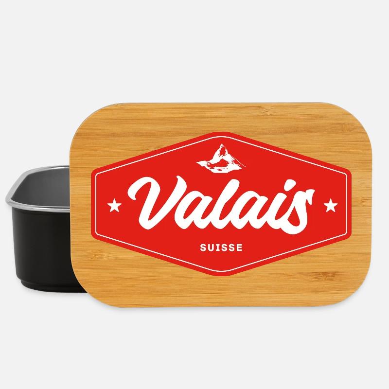 Insigne du Valais Suisse - Boîte à goûter - noir