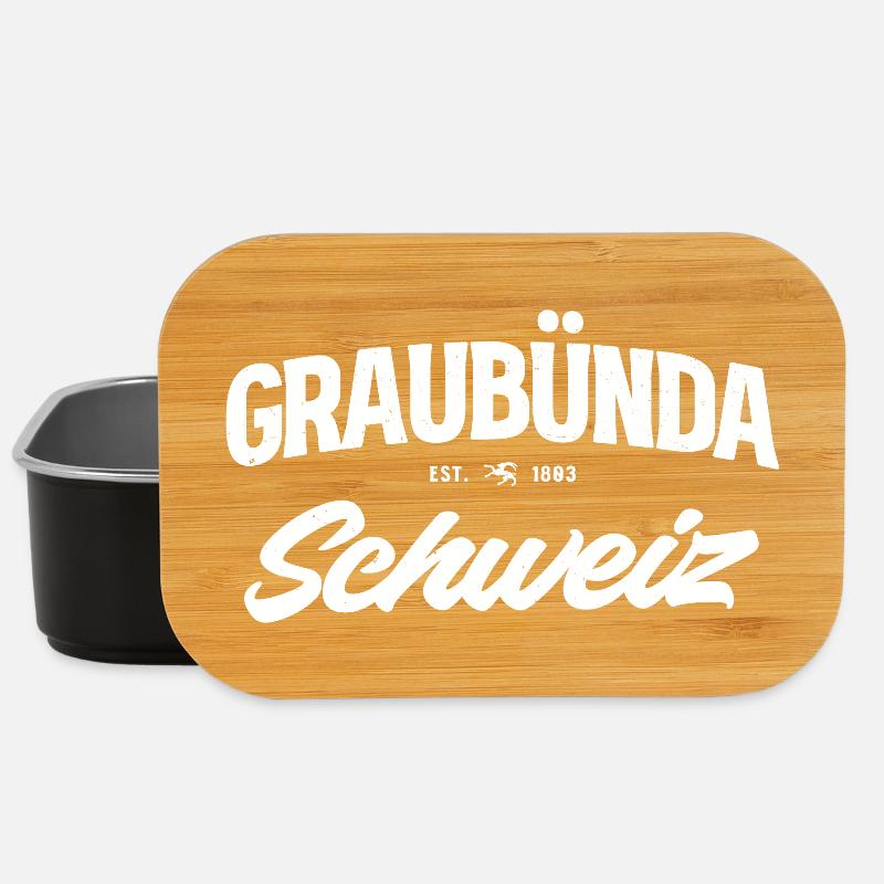 Graubünden Schweiz Vintage Logo - Lunch Box - Schwarz