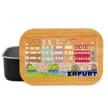 Erfurt, Historische Krämerbrücke - Lunch Box - Schwarz - Vorne