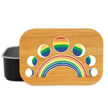 LGBT Moon Phases Moons Arcs-en-ciel - Boîte à goûter - noir - Devant