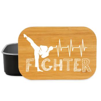 Pulse Kick Martial Arts Heartbeat Symbol fighter - Lunch Box - black - Front