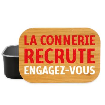 La connerie recrute engagez-vous Humour Citation - Boîte à goûter - noir - Devant