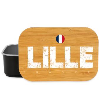 Lille Frankreich Distressed Typografie - Lunch Box - Schwarz - Vorne