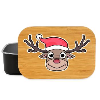 Rentier Hirsch Weihnachten Mütze Niedlich - Lunch Box - Schwarz - Vorne