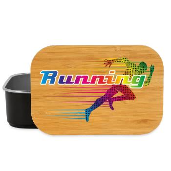 Coureur coloré en lettrage de sprint "Running - Boîte à goûter - noir - Devant