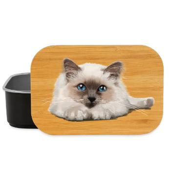 Blue-eyed cat resting - Lunch Box - black - Front