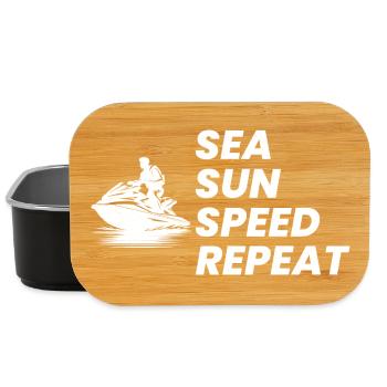 Funny Jet Ski Summer Speed Repeat  - Lunch Box - black - Front