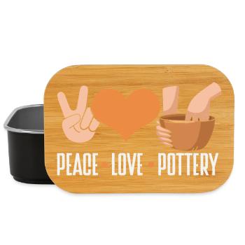 Peace Love Ceramic Art Fans - Lunch Box - black - Front