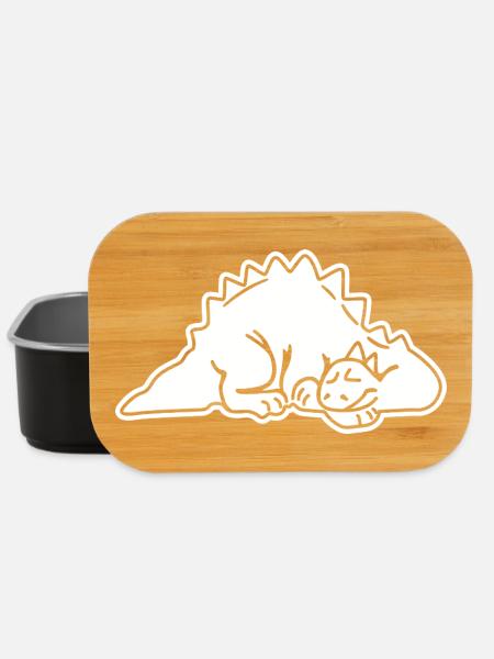 Sleeping Dino Dino, Dinosaur, Dinosaur, Lizard - Lunch Box - black
