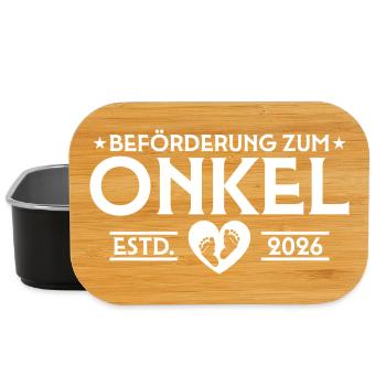 Annonce de grossesse 2026 Oncle enceinte - Boîte à goûter - noir - Devant