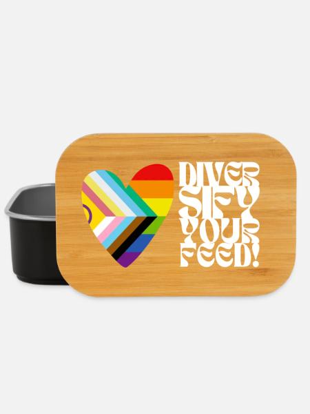 🌈♿ Diversify Your Feed–Progress Pride&Disability - Lunch Box - black