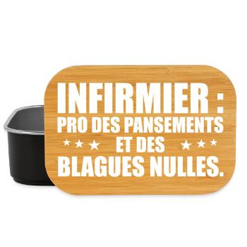 Infirmier pro des pansements et des blagues nulles - Boîte à goûter - noir - Devant