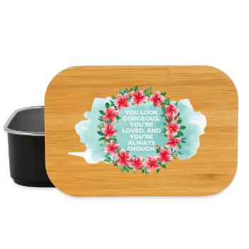 You’re Loved & Enough – Aquarell Blumenkranz - Lunch Box - Schwarz - Vorne