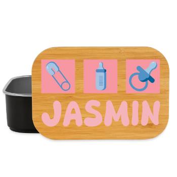 Jasmin als Schnuller - Lunch Box - Schwarz - Vorne