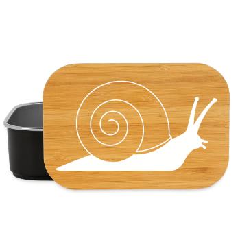 Schnecke mit Spirale Silhouette Minimalismus - Lunch Box - Schwarz - Vorne