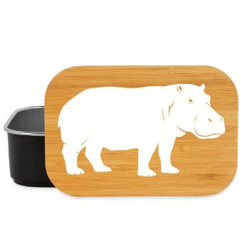 Hippo Silhouette Africa Vector - Lunch Box - black - Front
