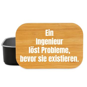 Engineer solves problems before they exist - Lunch Box - black - Front