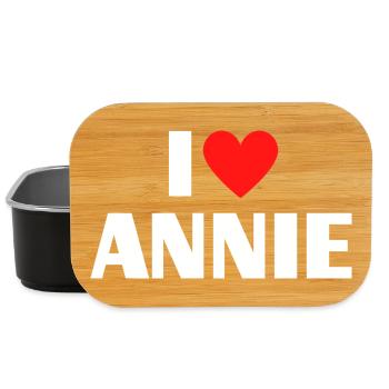 Ich liebe Annie rotes Herz Retro Statement  - Lunch Box - Schwarz - Vorne