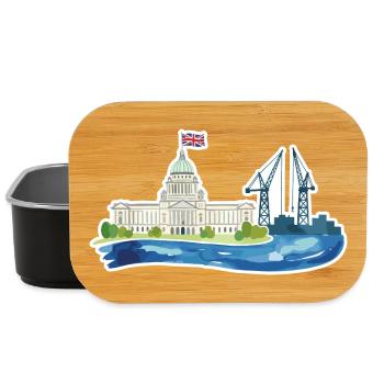 Belfast Skyline City Hall & Cranes UK - Lunch Box - Schwarz - Vorne