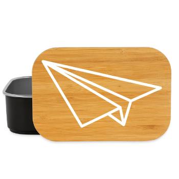 Art en ligne d’avions en papier - Boîte à goûter - noir - Devant